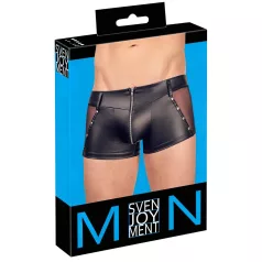 Svenjoyment - glanzende herenboxer met rits (zwart) - M