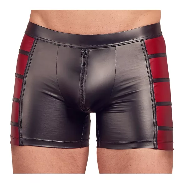 NEK - herenboxer met rits - rood inzetstuk - zwart