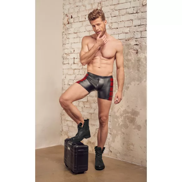 NEK - herenboxer met rits - rood inzetstuk - zwart