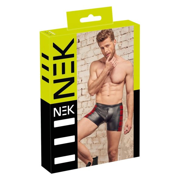 NEK - Boxershort met rode zijstrepen en rits (zwart) - L