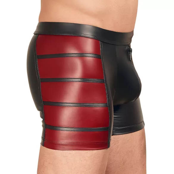 NEK - herenboxer met rits - rood inzetstuk - zwart - L