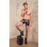 NEK - herenboxer met rits - rood inzetstuk - zwart - XL