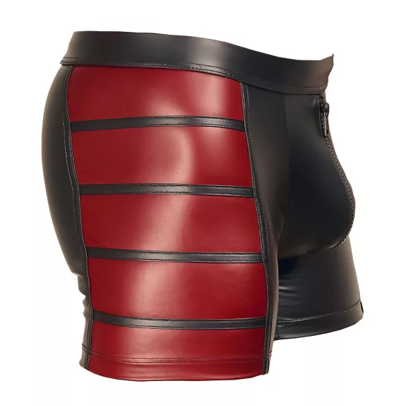 NEK - herenboxer met rits - rood inzetstuk - zwart - XL