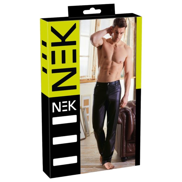 NEK - glanzend effect legging (zwart) - L