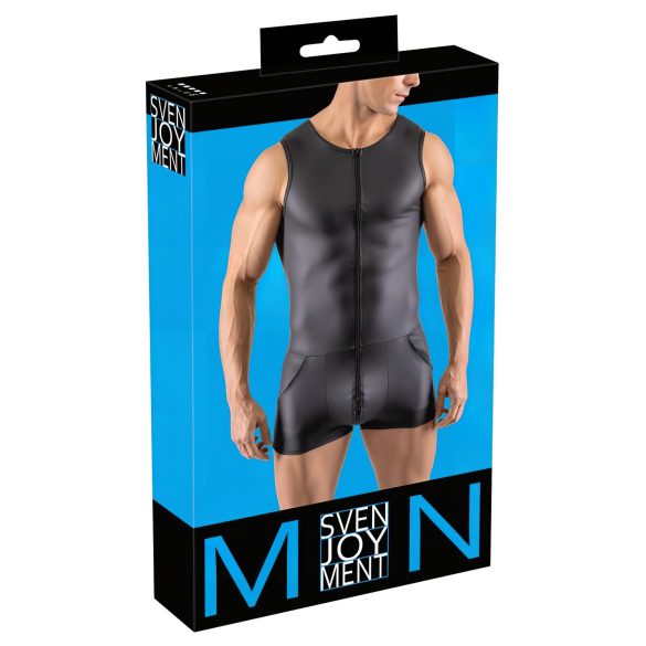 Svenjoyment - Mouwloze korte herenjumpsuit (zwart) - 2XL
