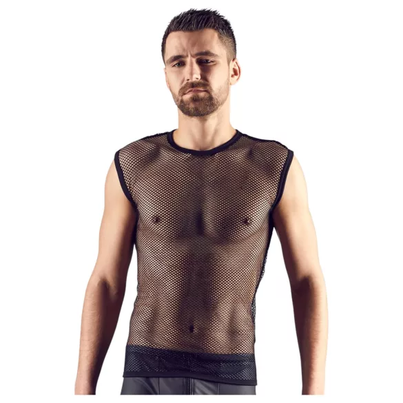 Svenjoyment - heren shirt - netstof - zwart