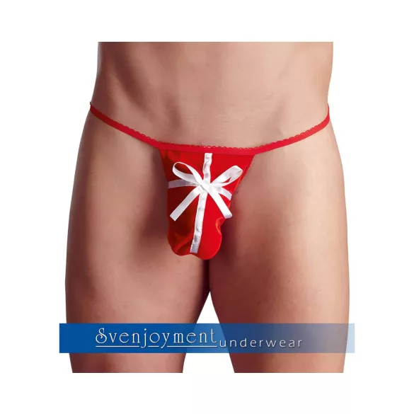 Cadeau - kerststring voor mannen - rood - S-L