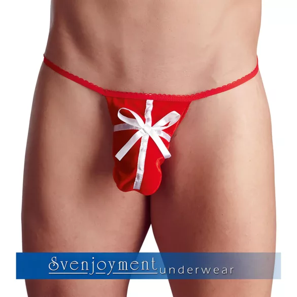 Cadeau - kerststring voor mannen - rood - S-L