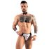 Svenjoyment - heren kelner tanga kostuumset (zwart-wit) - XL