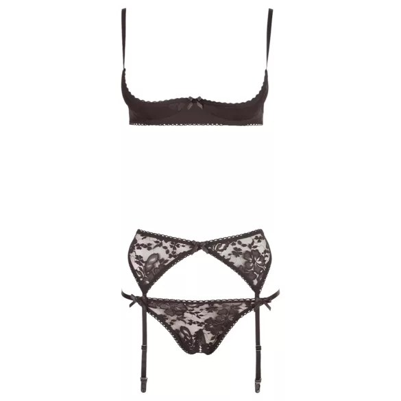 Cottelli - erotische set - 3-delig - zwart - 80B/M