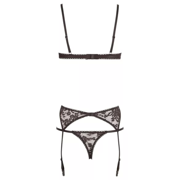 Cottelli - erotische set - 3-delig - zwart - 80C/M