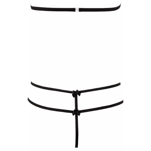 Cottelli - Open bh set - Kant - Zwart - XL