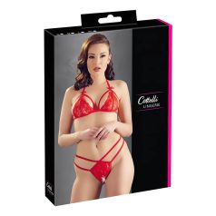 Cottelli - opengewerkt, kanten bh-set (rood)