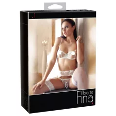 Abierta Fina - bh set - transparant kanten design - zwart