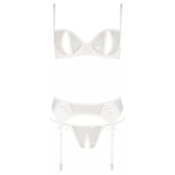 Abierta Fina - bh set - transparant kanten design - zwart