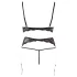 Abierta Fina - lingerie set - kant en parels - zwart - L