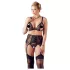 Cottelli Plus Size - Lingerieset trio - Kant - Zwart - XXXXL