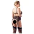Cottelli Plus Size - Lingerieset trio - Kant - Zwart - XXXXL