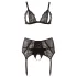 Cottelli Plus Size - Lingerieset trio - Kant - Zwart - XXXXL