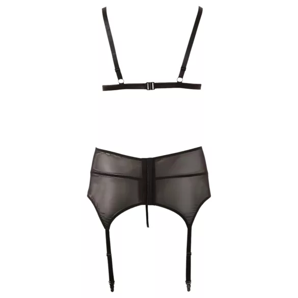 Cottelli Plus Size - Lingerieset trio - Kant - Zwart - XXXXL