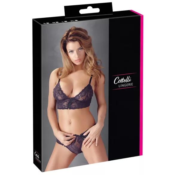 Cottelli - bh set - bloemen kant - paars - M