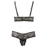 Cottelli Plus Size - kanten bh-set (zwart) - XXL