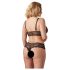 Cottelli Plus Size - kanten bh-set (zwart) - XXXXL