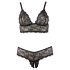 Cottelli Plus Size - kanten bh-set (zwart) - XXXXL