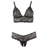 Cottelli Plus Size - bh set - kant - zwart - XXXXL