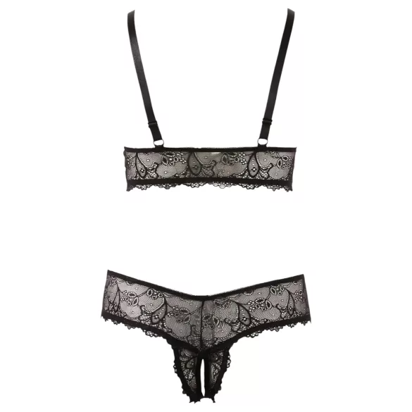 Cottelli Plus Size - bh set - kant - zwart - XXXXL