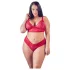 Cottelli Plus Size - bh set - zachte kant - rood - 2XL