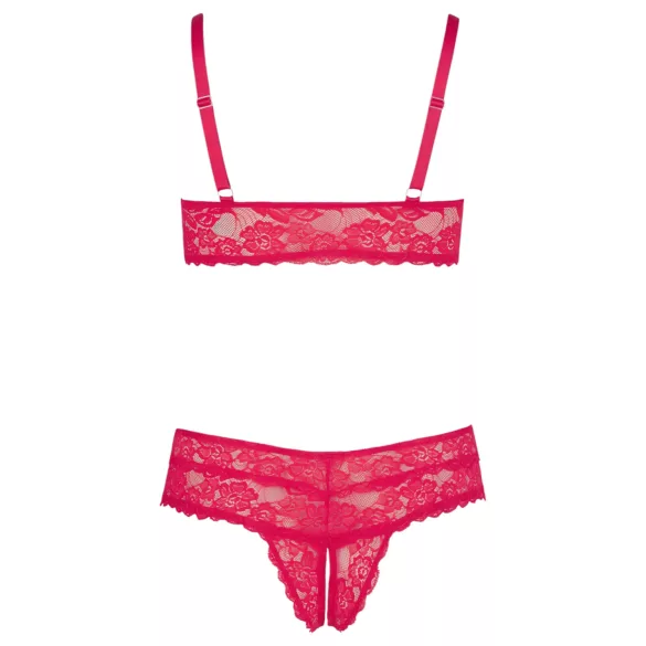 Cottelli Plus Size - bh set - zachte kant - rood - 2XL