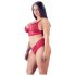 Cottelli Plus Size - zachte kanten beha set (rood) - 4XL