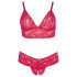 Cottelli Plus Size - zachte kanten beha set (rood) - 4XL