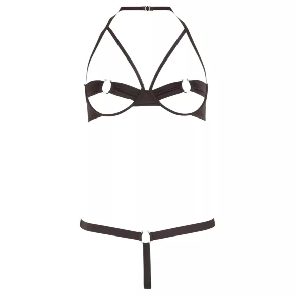 Cottelli - bh set met metalen ringen - zwart