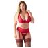 Cottelli Plus Size - veelzijdige lingerie set (rood) - 90E/XL