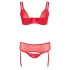 Cottelli Plus Size - veelzijdige lingerieset duo (rood) - 90E/XL