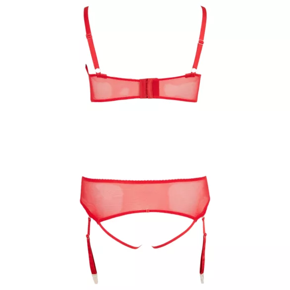 Cottelli Plus Size - veelzijdige lingerieset duo (rood) - 90E/XL
