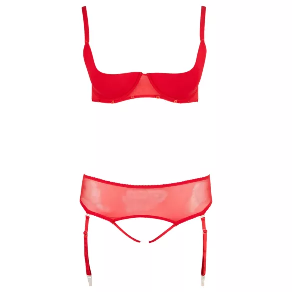 Cottelli Plus Size - veelzijdige lingerieset duo (rood) - 90E/XL