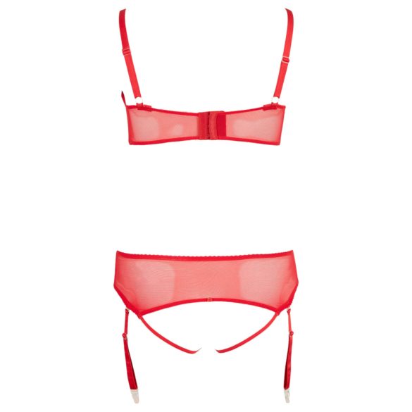 Cottelli Plus Size - lingerie set - verstelbaar - rood - 95F/2XL