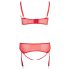 Cottelli Plus Size - lingerie set - verstelbaar - rood - 95F/2XL