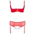 Cottelli Plus Size - lingerie set - verstelbaar - rood - 95F/2XL