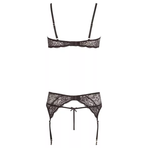 Abierta Fina - glanzende kanten magie - bh-set (zwart)