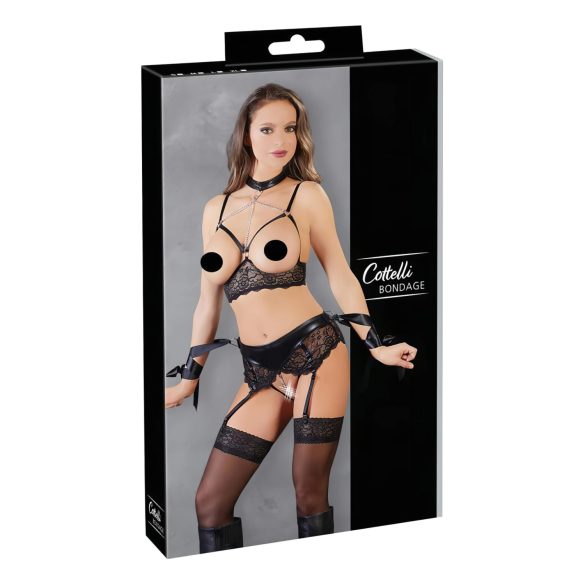 Cottelli Bondage - 5-delige kanten lingerieset