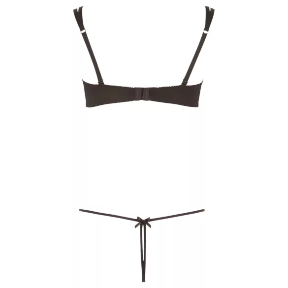 Cottelli - lingerie set - geborduurd en glanzend - zwart - L