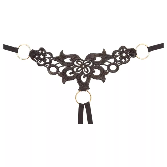 Cottelli - lingerie set - geborduurd en glanzend - zwart - L