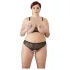 Cottelli Plus Size - bh set met parels - zwart - XL