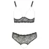 Cottelli Plus Size - bh set met parels - zwart - 4XL