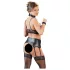 Cottelli Bondage - lingerie set - kant, glanzend, 4-delig, zwart