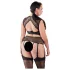 Cottelli Plus Size - lingerie-set van kant met strassteentjes (zwart) - XL